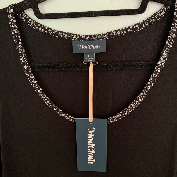 NWT-ModCloth Black Sleeveless Bouse - Picture 3 of 6